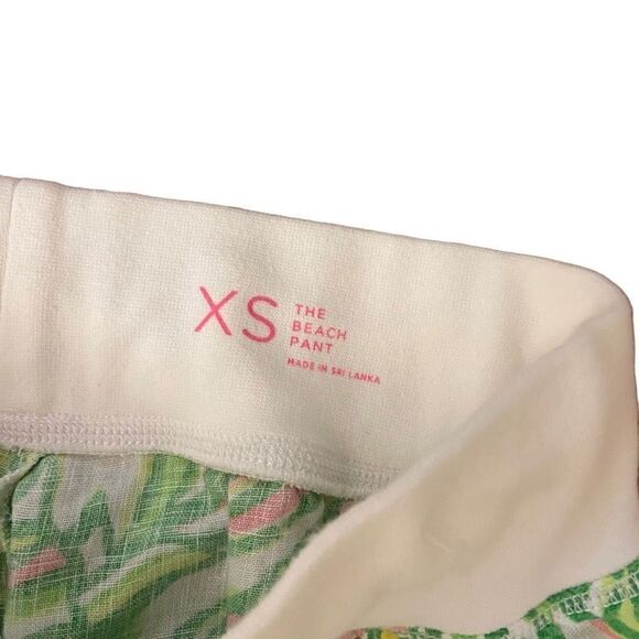 Lilly Pulitzer The Beach Pant in Pink Elephant Linen Wide Leg XS - Picture 3 of 5